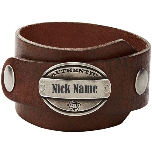 Brown leather hand bracelet for men name image download free