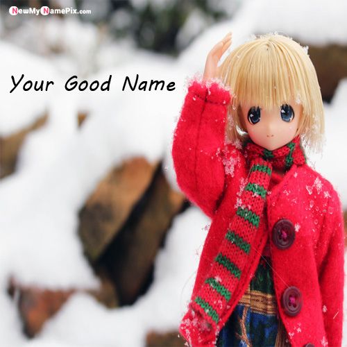 Cute Dolls In Snow DP Name Profile Pictures - Name Profile Image