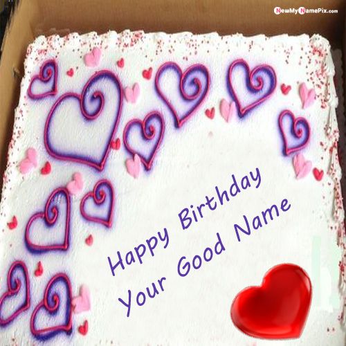Heart Decoration Happy Birthday Wishes Cake Name Picture - Birthday Name Cake