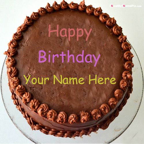 Happy Birthday Wishes Chocolate Cake With Name Photo