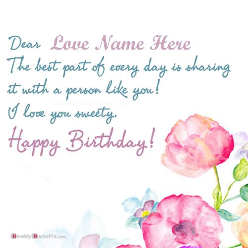 Love Birthday Greeting With Name Wishes Send Picture Online Free