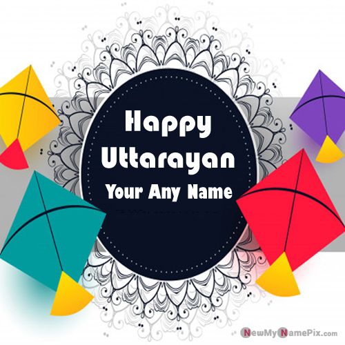 Happy Uttarayan Wishes Beautiful Kites With My Name Images