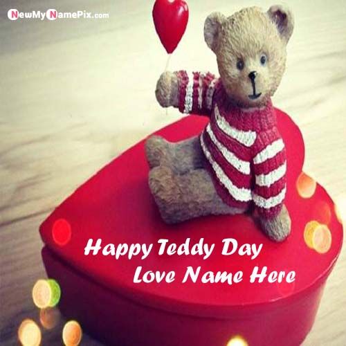 Write Name On Happy Teddy Day Beautiful Pictures 2021 Create