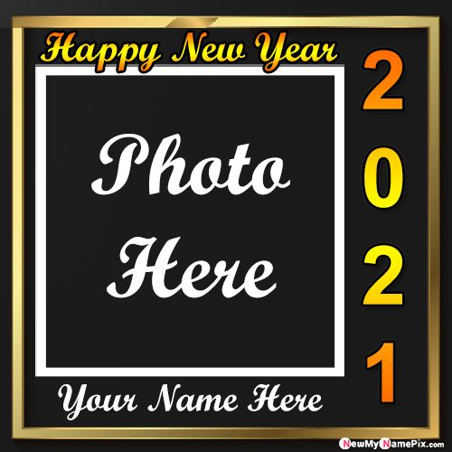 2021 Happy New Year Greeting Card With Name Photo Frame