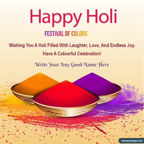 Online Make Your Name On Holi Quotes Photo Editable Free