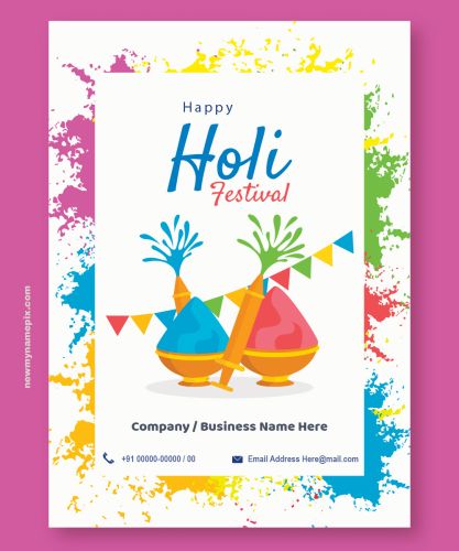 2024 Happy Holi Business Wishes Template Edit Online Free Download