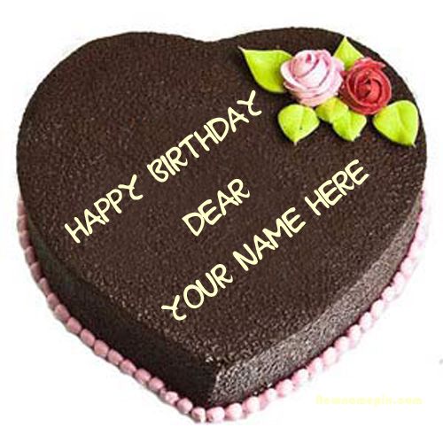 Mother Birthday Wish Heart Chocolate Cake With Name