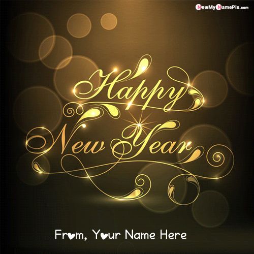 Design New Year Wishes Photo With Name Card Create Online