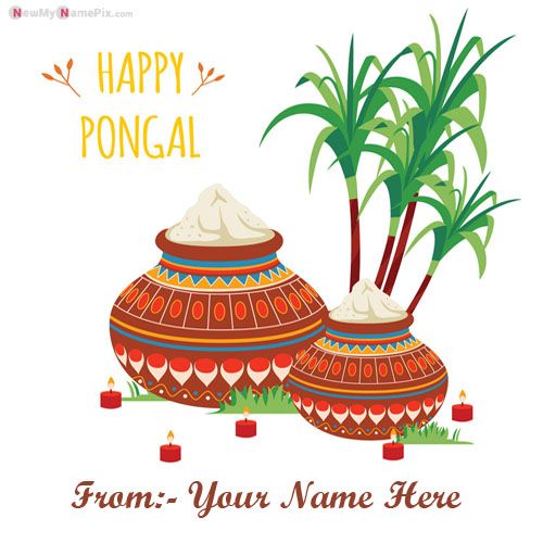 Pongal Greetings Photos With Your Name Generator Images