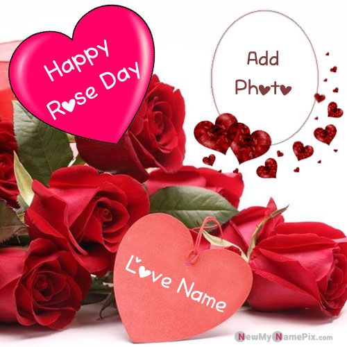 Special Your Name And Photo Happy Rose Day Romantic Picture
