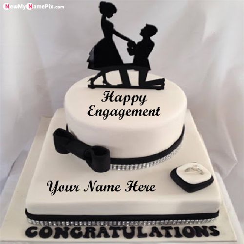 Happy Engagement Cake With My Name Wishes Pictures Create Online