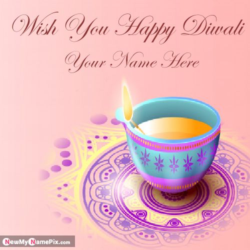 Husband Name Write Beautiful Diwali Greeting Card