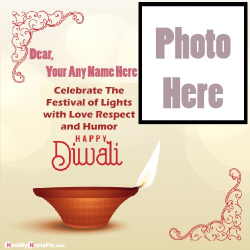 Deepawali Quotes With Photo Frame Name Wishes Card