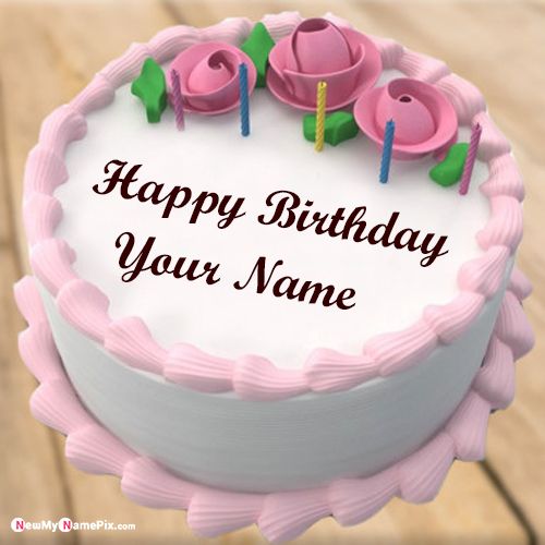 Birthday Flower Cake With Name Wishes Images Download