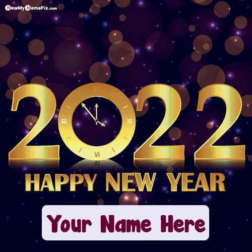 Happy New Year 2022 With Name Write Create Card Online Free