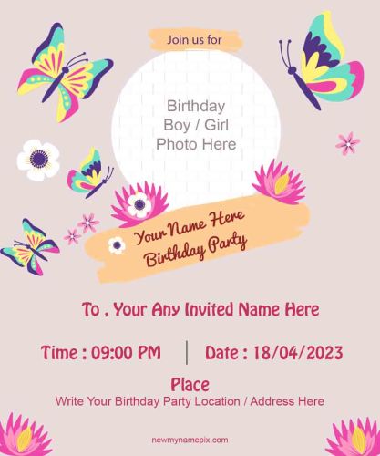 Design Card Happy Birthday Invitation Editing Personalized HD Pics Download