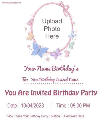 Happy Birthday Invitation Card Maker Online Create Free Download Easy