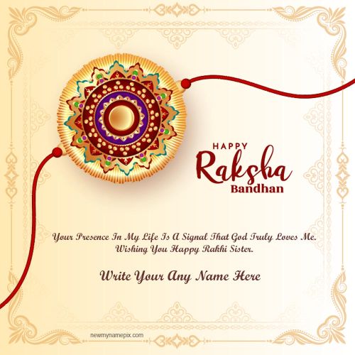 Online Create Customized Name Raksha Bandhan Blessings Messages Card