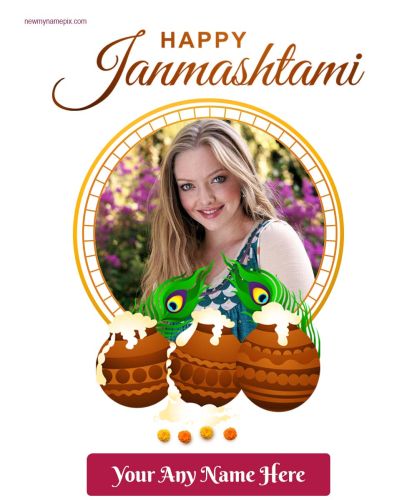 Online Edit Customize Create Happy Krishna Janmashtami Photo Card Editing