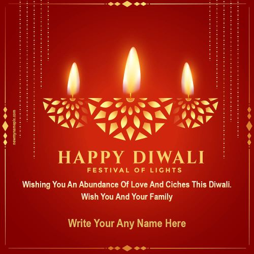 Create Your / My Name Diwali Message Photo Download