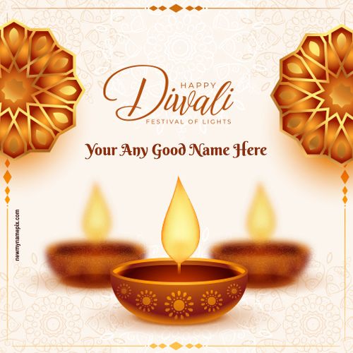 Beautiful Diwali Wishes Your Name Card Making Free