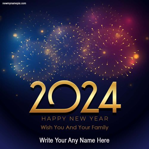 New Year Wish You Best Fireworks Greeting Images Edit Your Name