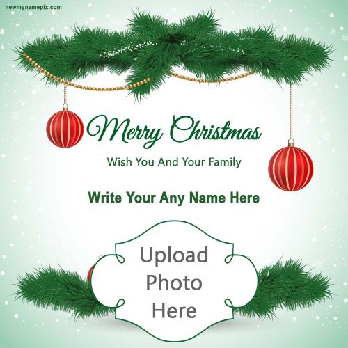 Elegant Merry Christmas Photo Upload Card Wishes Free Create