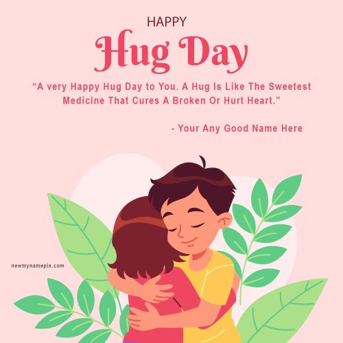 Hug Day Wishes Greeting With Name Edit Card Maker 2024