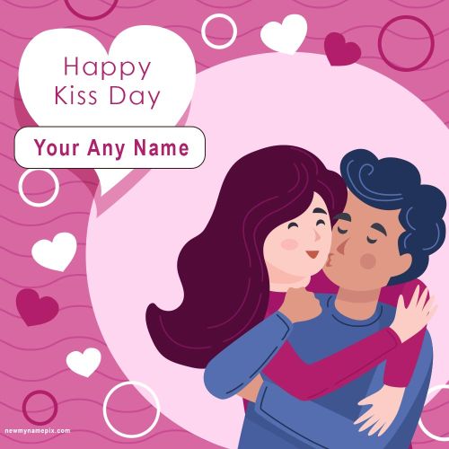 Happy Kiss Day Wishes With Name Edit 2024 Card Maker