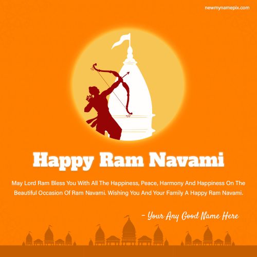 Customize Name Wishes Ram Navami Greeting Cards Free