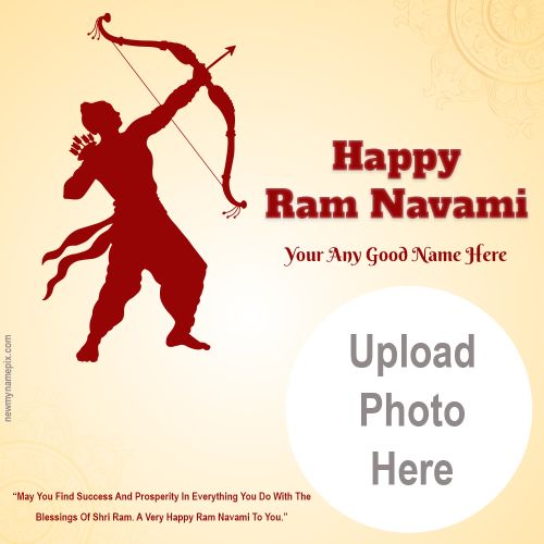 Create Personalized Name With Photo Frame Ram Navami Wishes