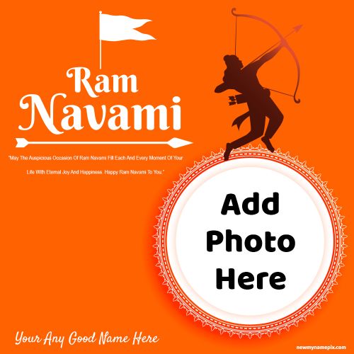 Custom Photo Add Frame Create Happy Ram Navami 2024
