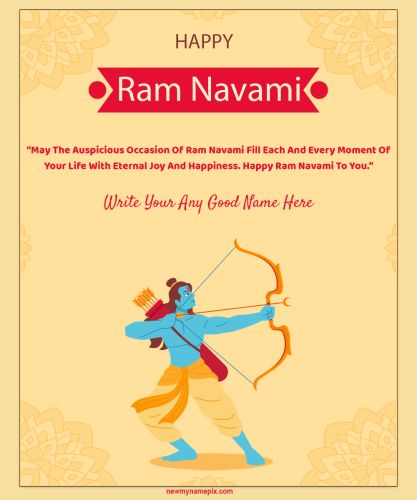 Ram Navami Blessing Images With Name Edit Card Download