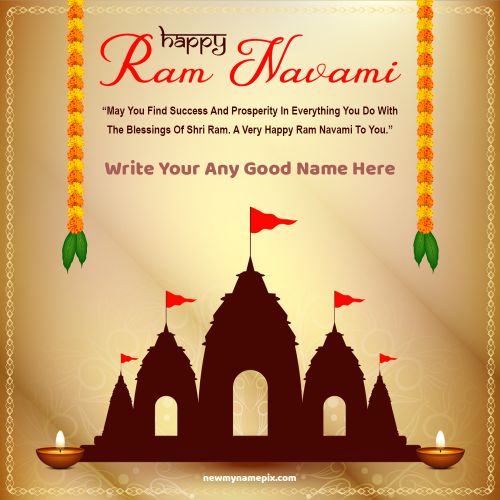 Online Edit Happy Shree Ram Navami Images Greeting Card