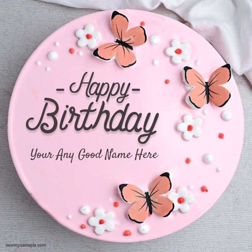 Butterfly Birthday Cake Wishes With Name Images Free Download