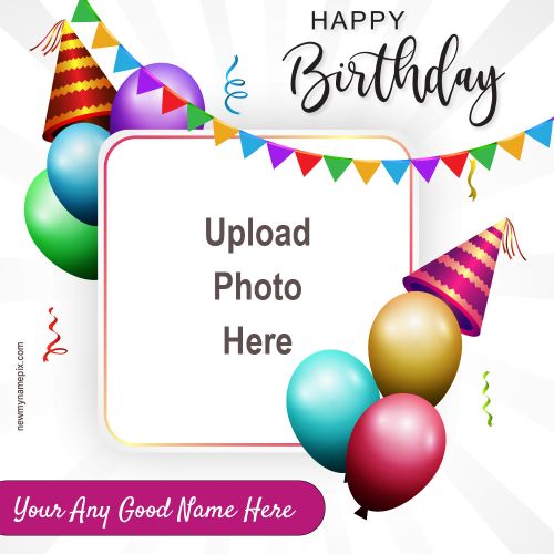 Beautiful Birthday Frame Personalized Name And Photo Edit Card