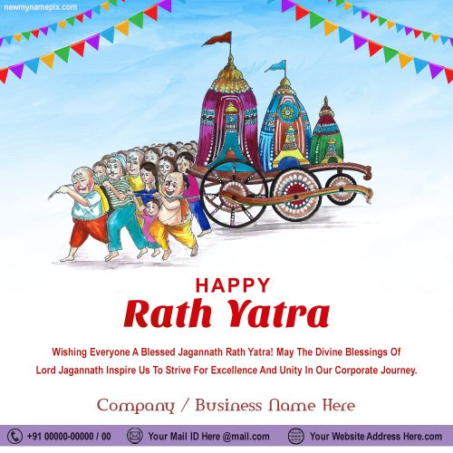 Corporate Card Create Happy Jagannath Rath Yatra Wishes Images