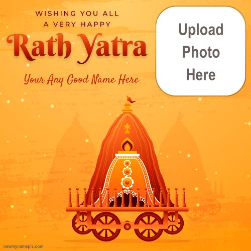 Design Rath Yatra Celebration Wishes With Name And Photo Card