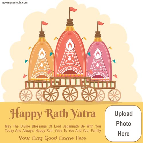 Digital Template Happy Rath Yatra Celebration Card Editing Online