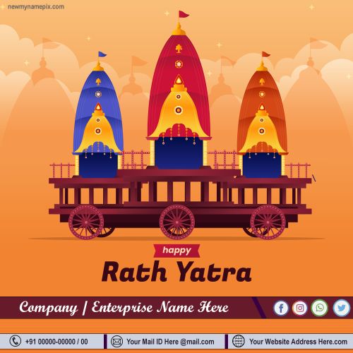 Customized Create Happy Jagannath Rath Yatra Wishes Your Business