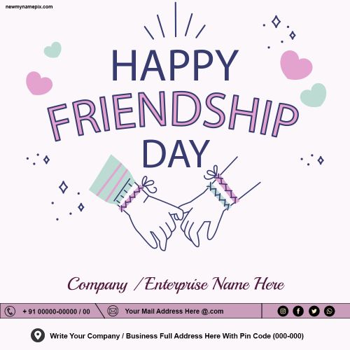 Customized Company Name Edit Friendship Day Template Free