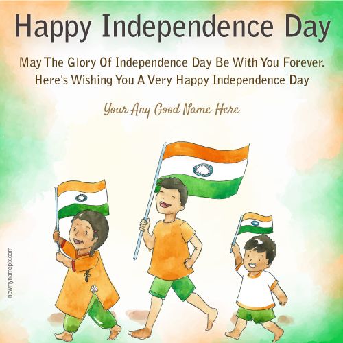 Create Happy Independence Day Greeting Template Editing Your Name