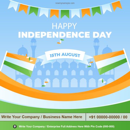 Business Marketing Template Indian Independence Day Wishes Card