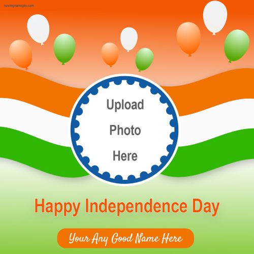 Text Editing, Photo Crop Happy Independence Day Frame Create