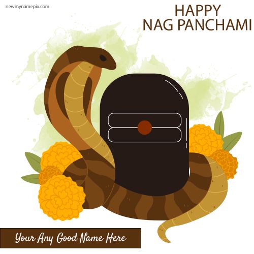 Latest 2024 Happy Nag Panchami Photo Create Customized Text