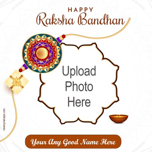 Beautiful Design Frame Happy Raksha Bandhan Festival Wishes Cards