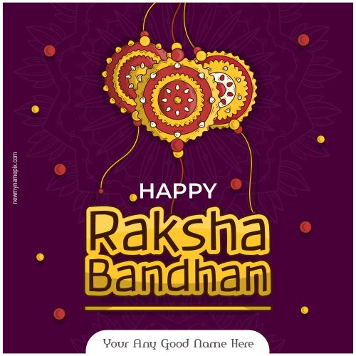 Free Edit Your Personalized Name On Happy Raksha Bandhan Photo